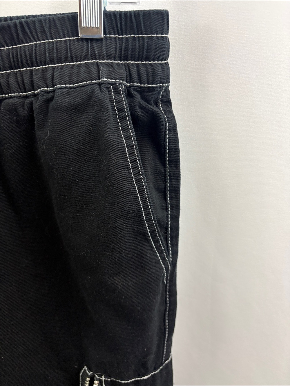 Hot Topic Womens Cargo Skinny Pants Black Pull On‎ Grunge Drawstring Small - Picture 5 of 8